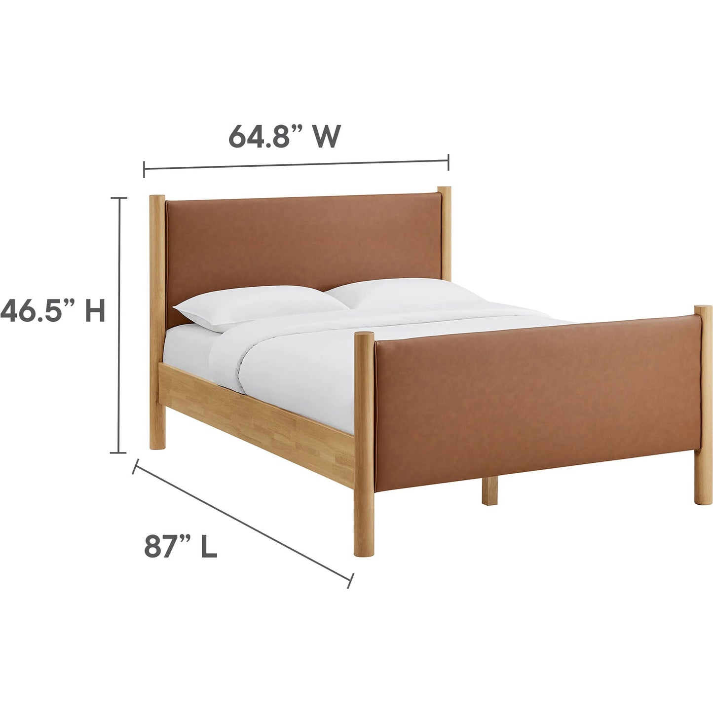 026 SI-2358716 | Additional Silo | Sevier Size Vegan Platform Bed by Evans & Londeen. Made from vegan leather upholstered in a transitional style.
