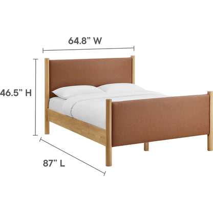 Sevier Size Vegan Platform Bed by Evans & Londeen. Made from vegan leather upholstered in a transitional style.