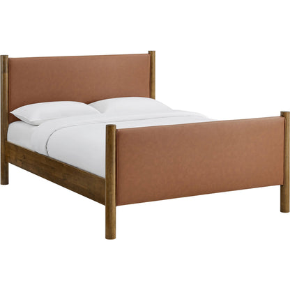 Sevier Size Vegan Platform Bed by Evans & Londeen. Made from vegan leather upholstered in a transitional style.