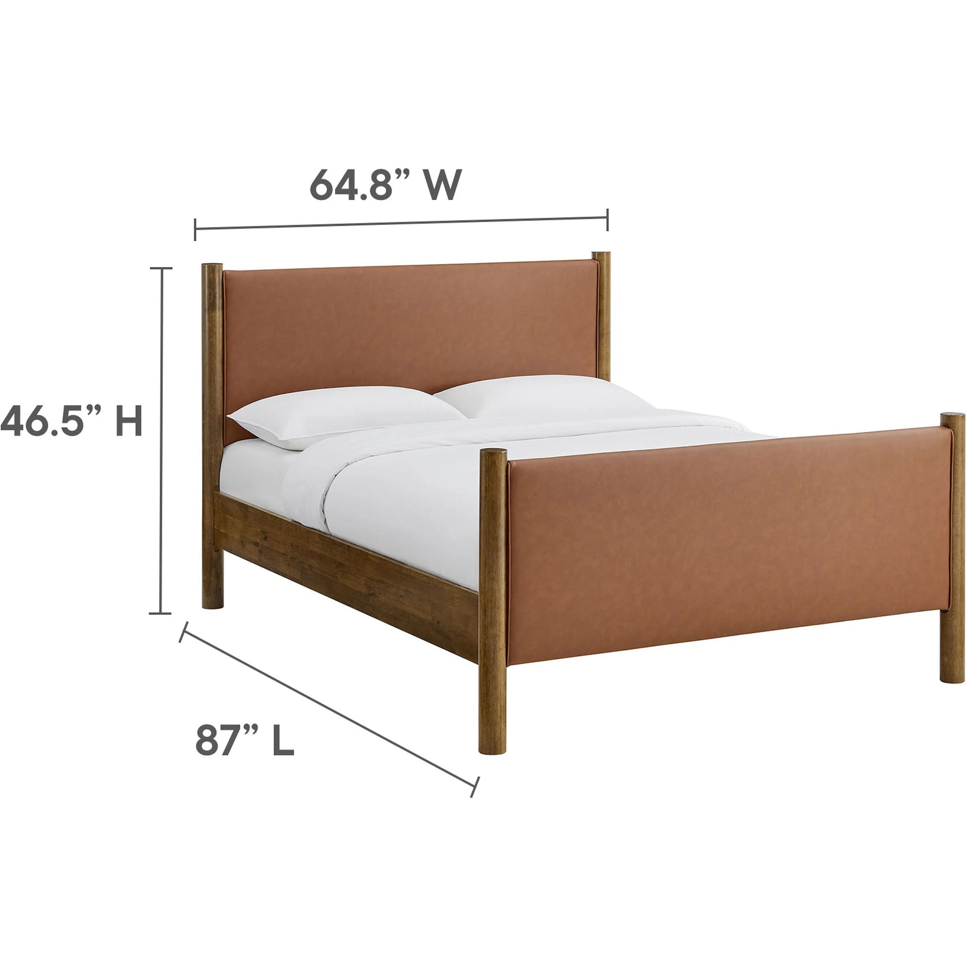 Sevier Size Vegan Platform Bed by Evans & Londeen. Made from vegan leather upholstered in a transitional style.