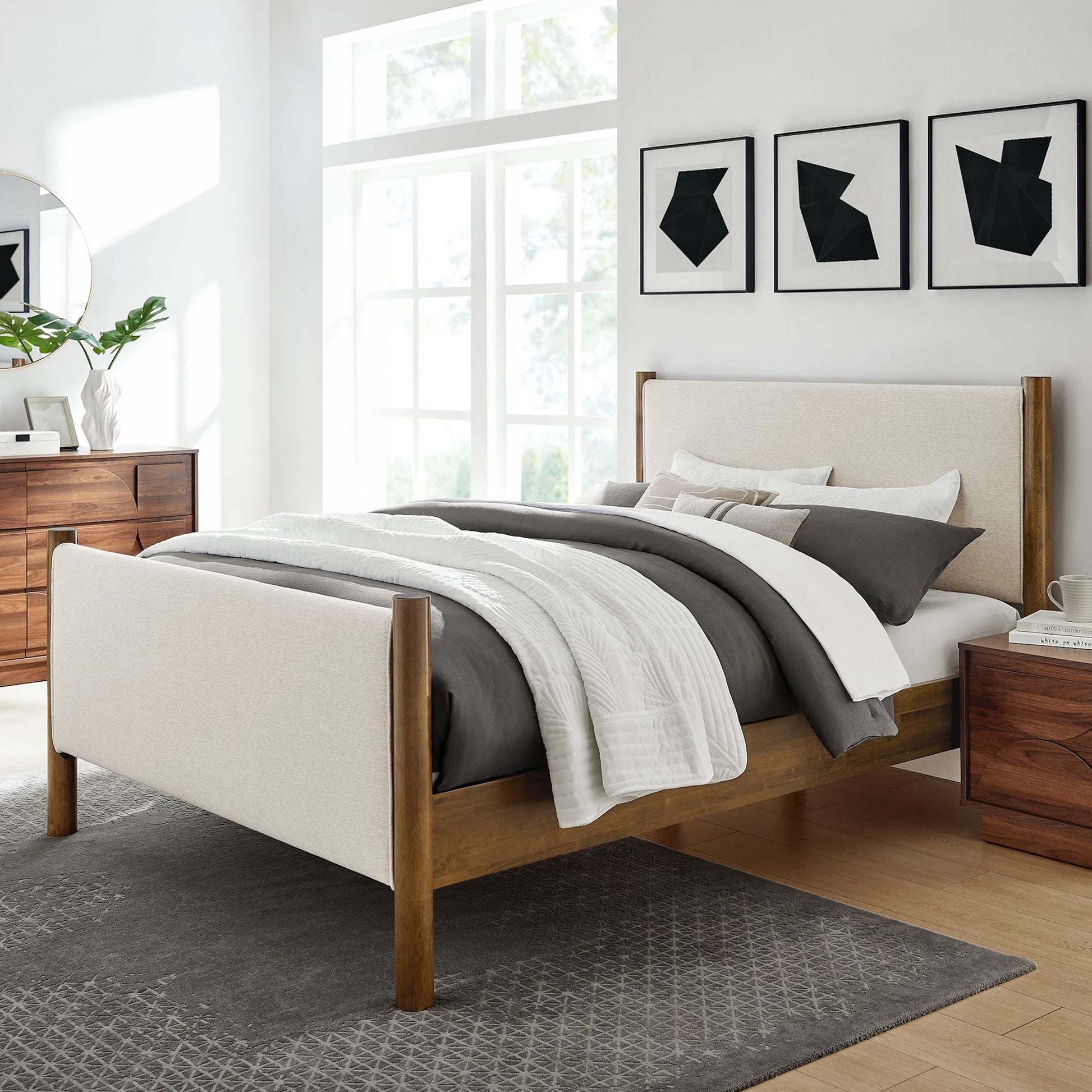 Strafford Platform Bed by Evans & Londeen. Made from fabric upholstered in a unique style.