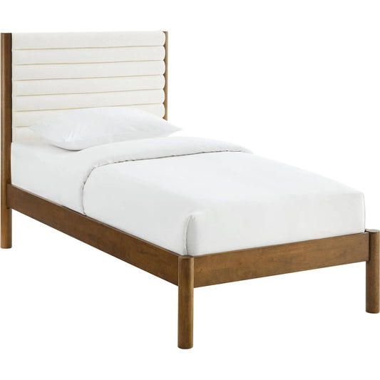 Yellowstone Channel Boucle Solid Wood Platform Bed by Evans & Londeen. Made from channel tufted boucle solid wood in a unique style.