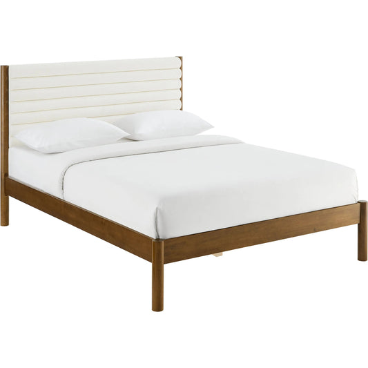 Yellowstone Channel Boucle Solid Wood Platform Bed by Evans & Londeen. Made from channel tufted boucle solid wood in a unique style.
