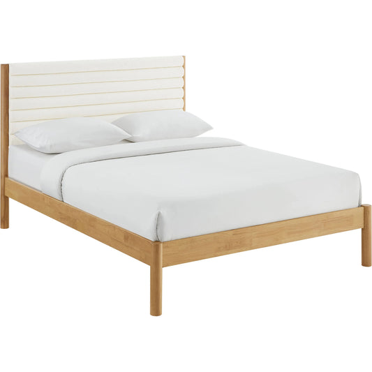 Yellowstone Channel Boucle Solid Wood Platform Bed by Evans & Londeen. Made from channel tufted boucle solid wood in a unique style.