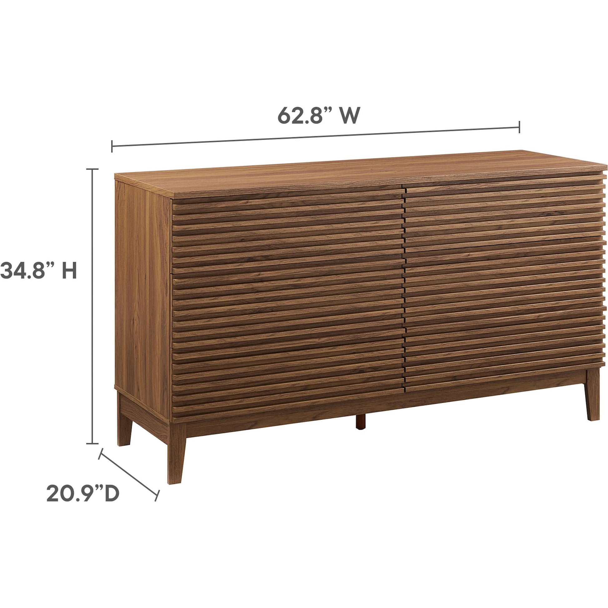 Rennell 63” 6-Drawer Dresser by Evans & Londeen in walnut. Made from unique in a transitional style.