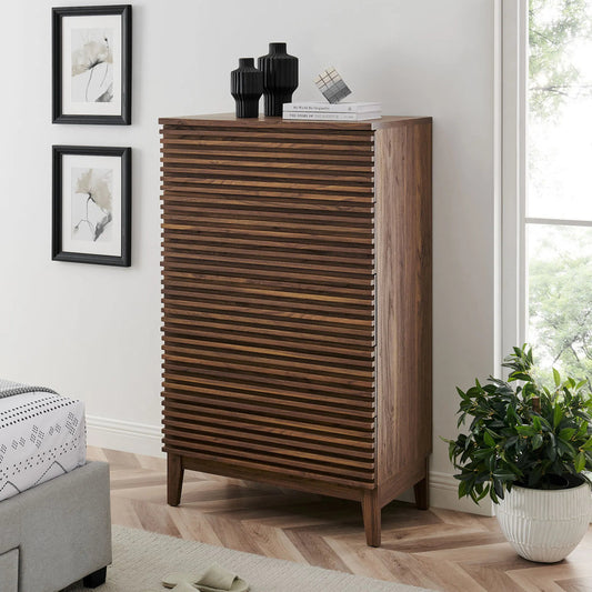 Rennell 5-Drawer Chest by Evans & Londeen in walnut. Made from unique in a unique style.