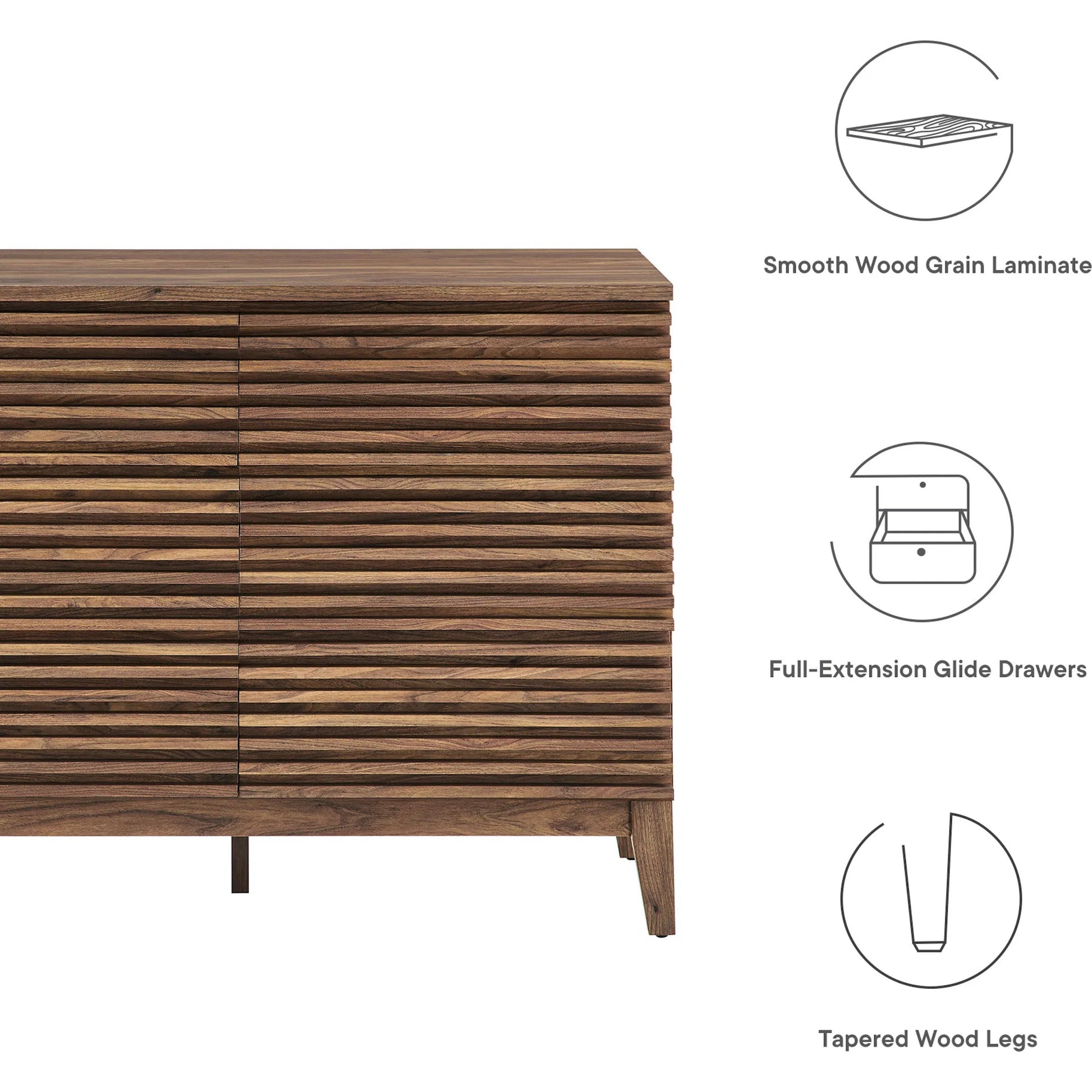 Rennell 47” 6-Drawer Dresser by Evans & Londeen in walnut. Made from unique in a transitional style.