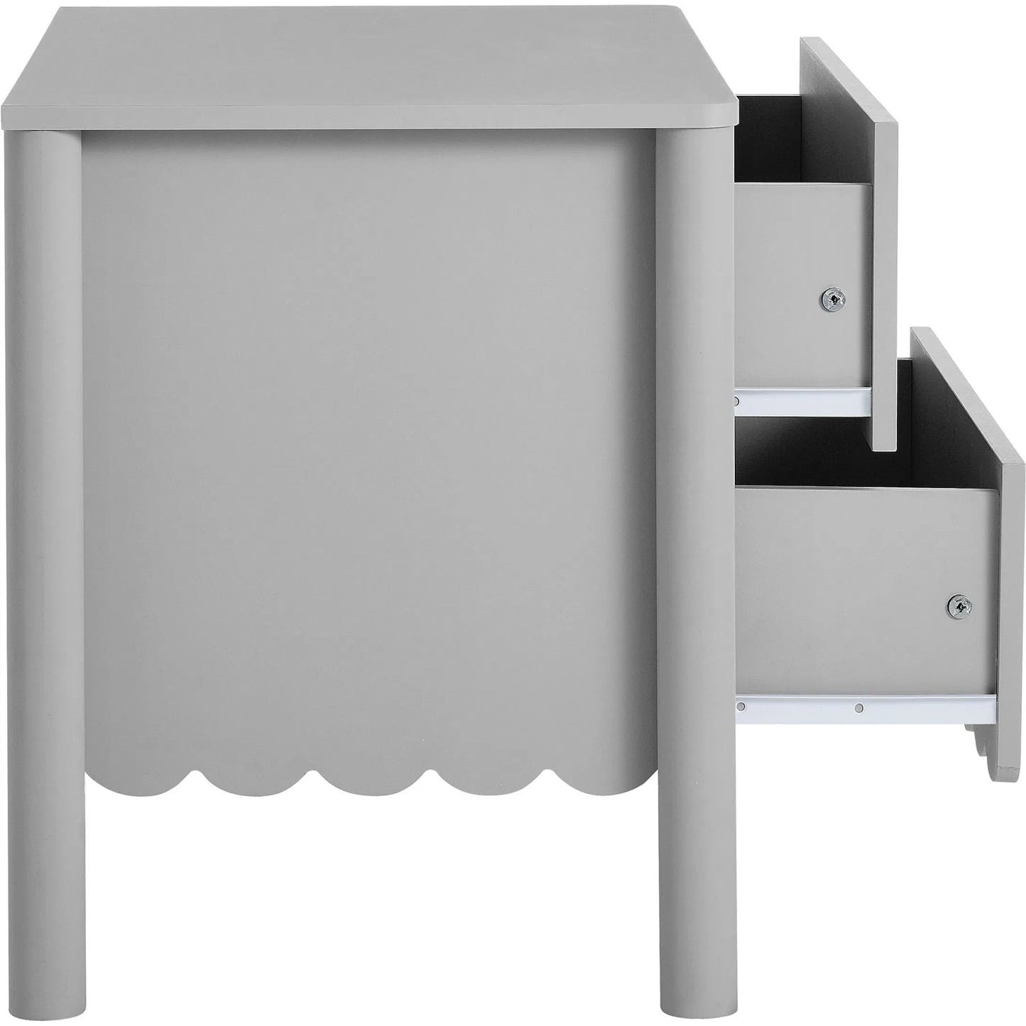 004 SI-2358745 | Additional Silo | Kiowa Scalloped 2-Drawer Nightstand by Evans & Londeen. Made from unique in a transitional style.
