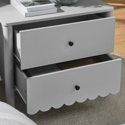 Kiowa Scalloped 2-Drawer Nightstand by Evans & Londeen. Made from unique in a transitional style.