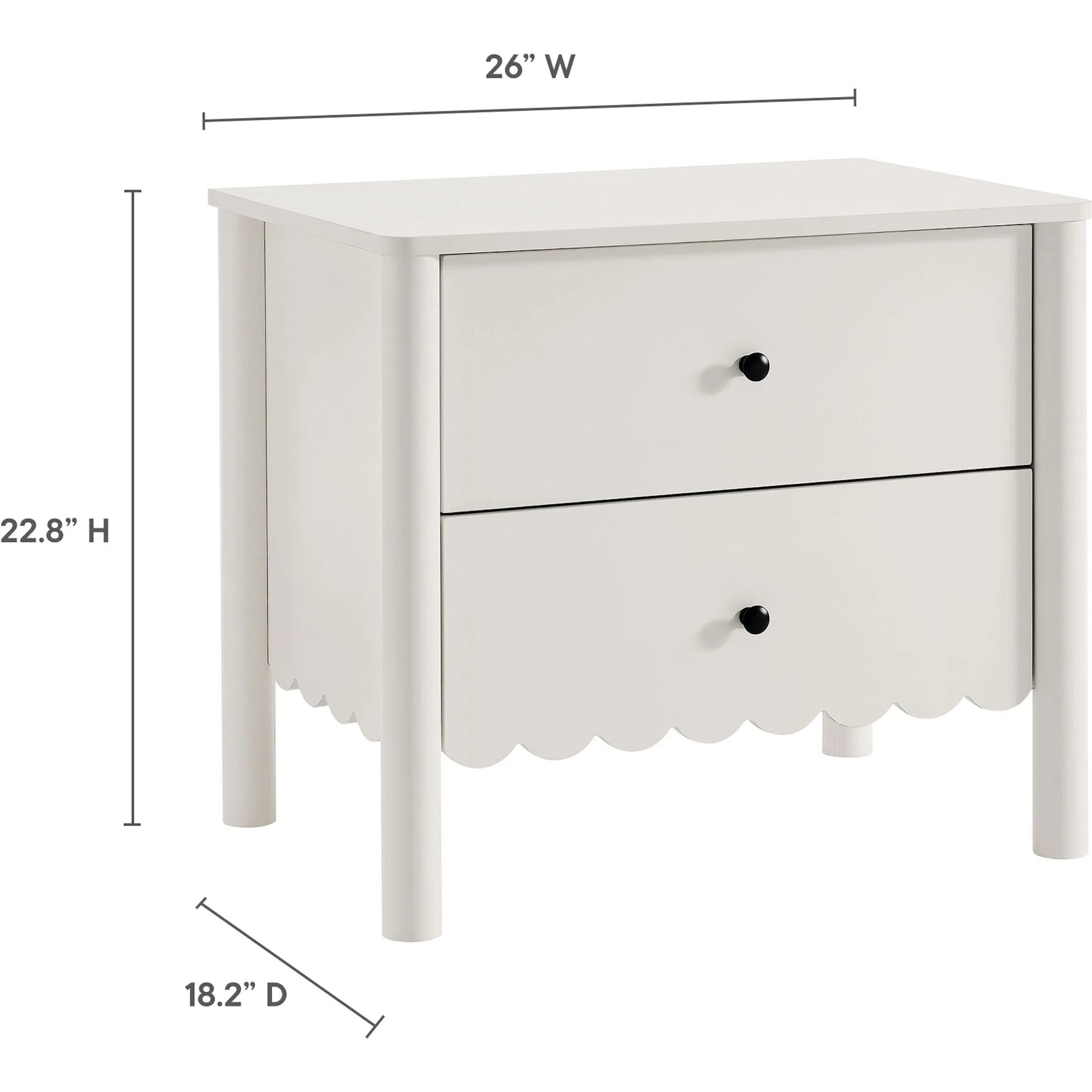 Kiowa Scalloped 2-Drawer Nightstand by Evans & Londeen. Made from unique in a transitional style.