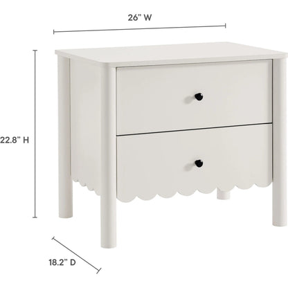 Kiowa Scalloped 2-Drawer Nightstand by Evans & Londeen. Made from unique in a transitional style.