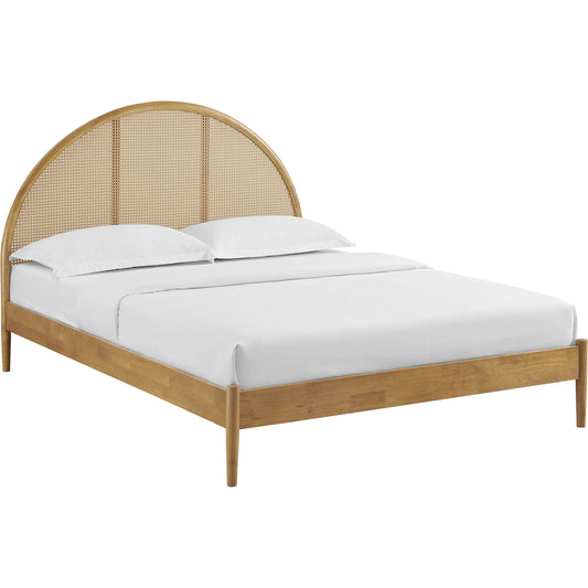 Hope Arched Rattan Cane Platform Bed by Evans & Londeen. Made from rattan cane in a unique style.