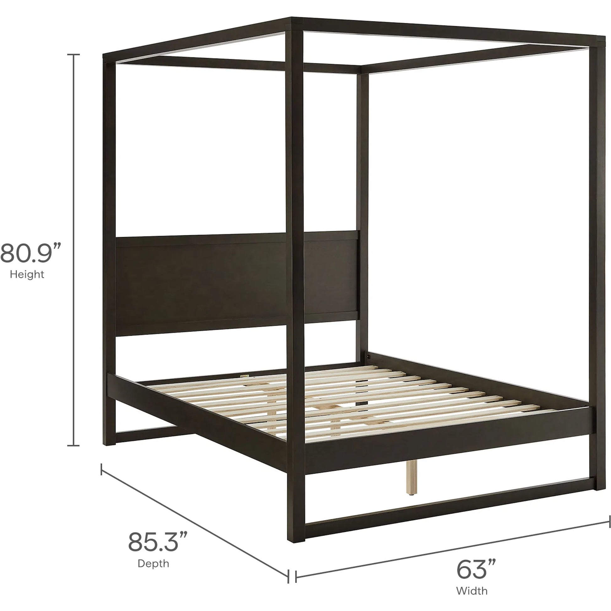 Kingman Wood Canopy Platform Bed by Evans & Londeen. Made from wood in a transitional style.