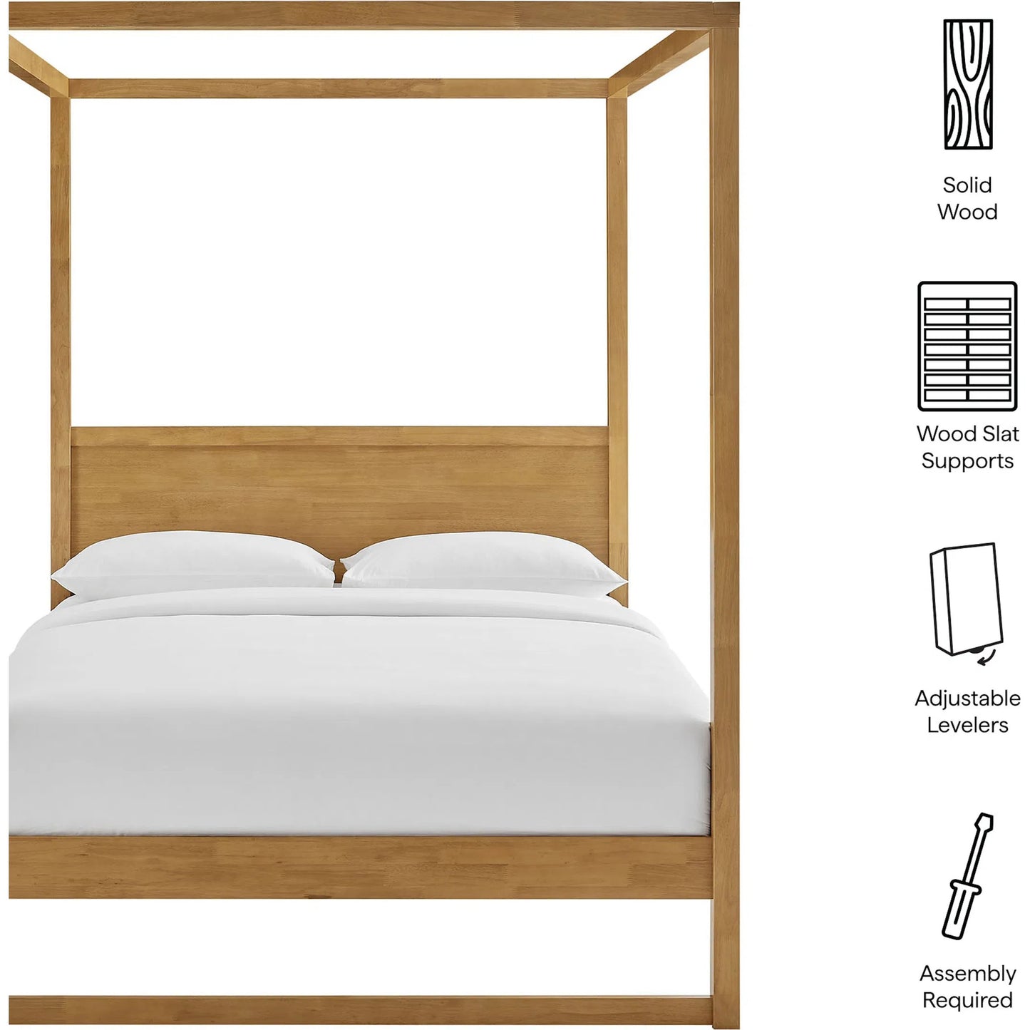 011 SI-2358768 | Closeup | Kingman Wood Canopy Platform Bed by Evans & Londeen. Made from wood in a transitional style.