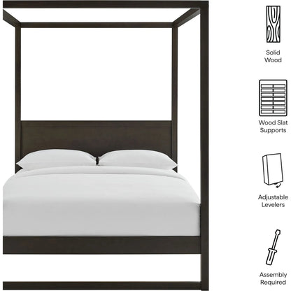 Kingman Wood Canopy Platform Bed by Evans & Londeen. Made from wood in a transitional style.