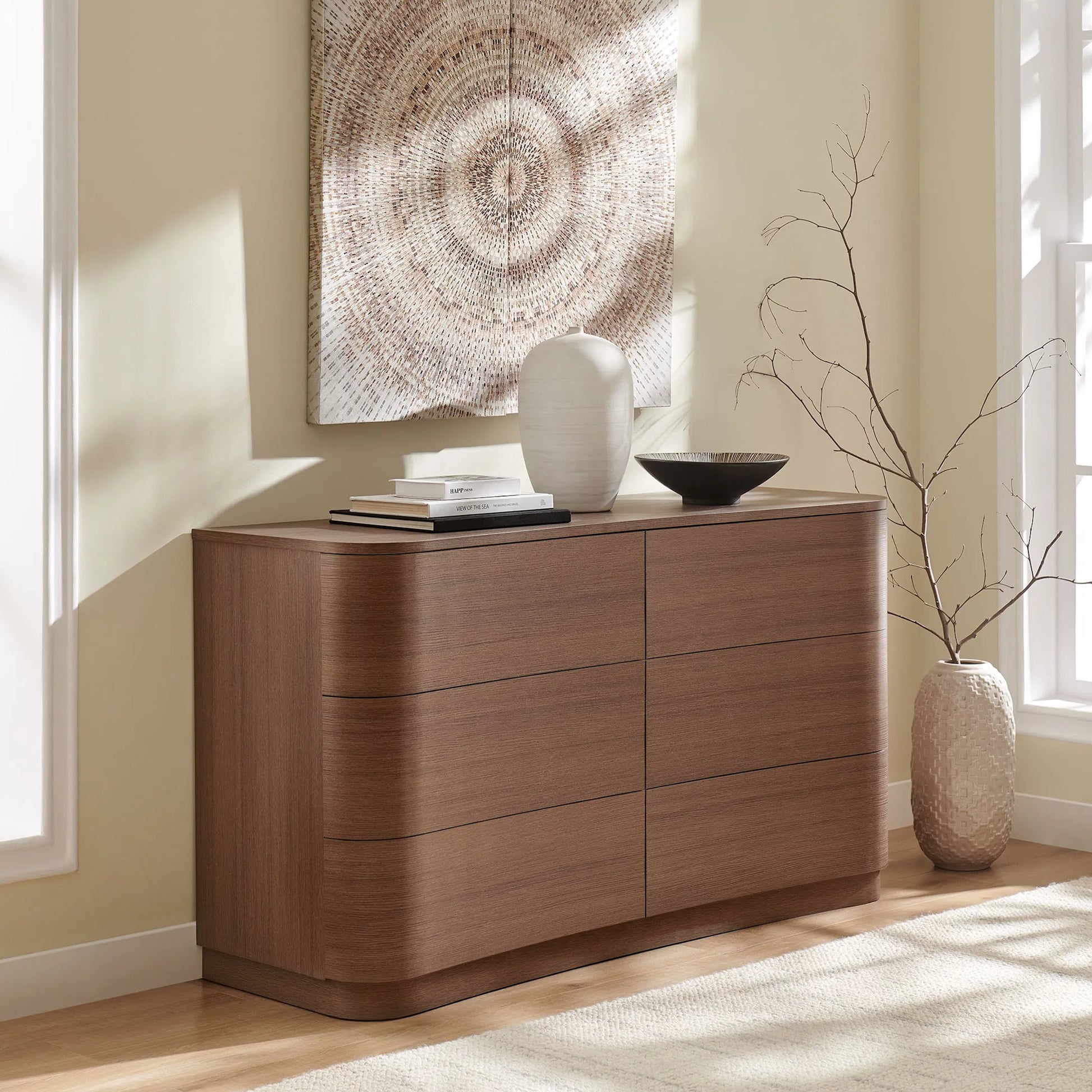 Cheatham 6-Drawer Curved Dresser by Evans & Londeen. Made from unique in a transitional style.