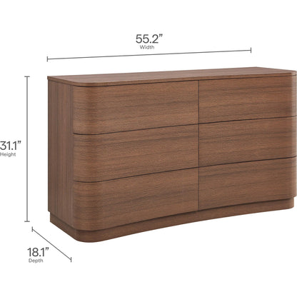 Cheatham 6-Drawer Curved Dresser by Evans & Londeen. Made from unique in a transitional style.