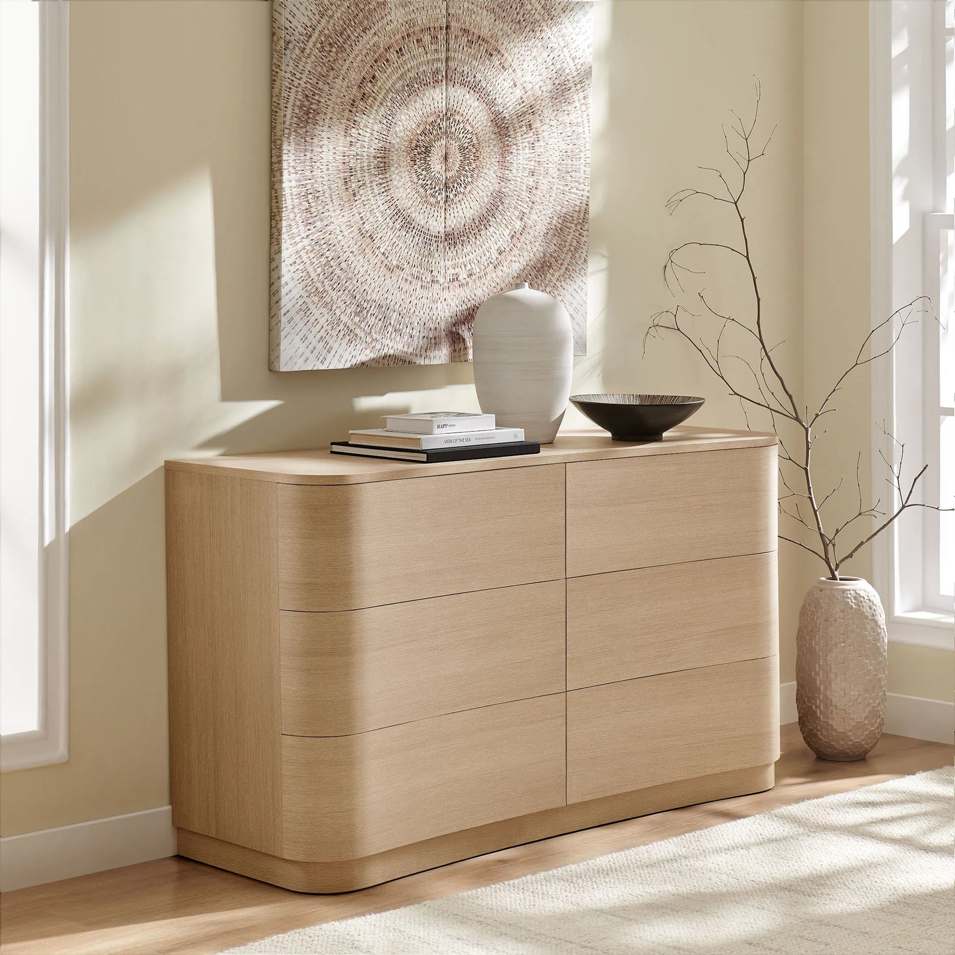 Cheatham 6-Drawer Curved Dresser by Evans & Londeen. Made from unique in a transitional style.