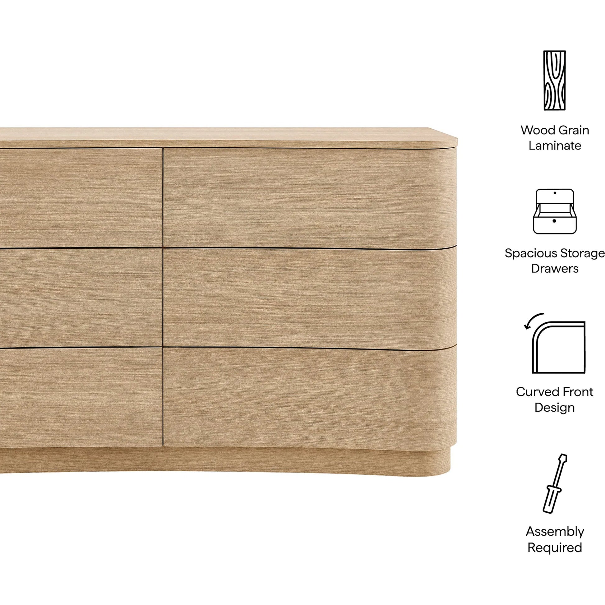 Cheatham 6-Drawer Curved Dresser by Evans & Londeen. Made from unique in a transitional style.