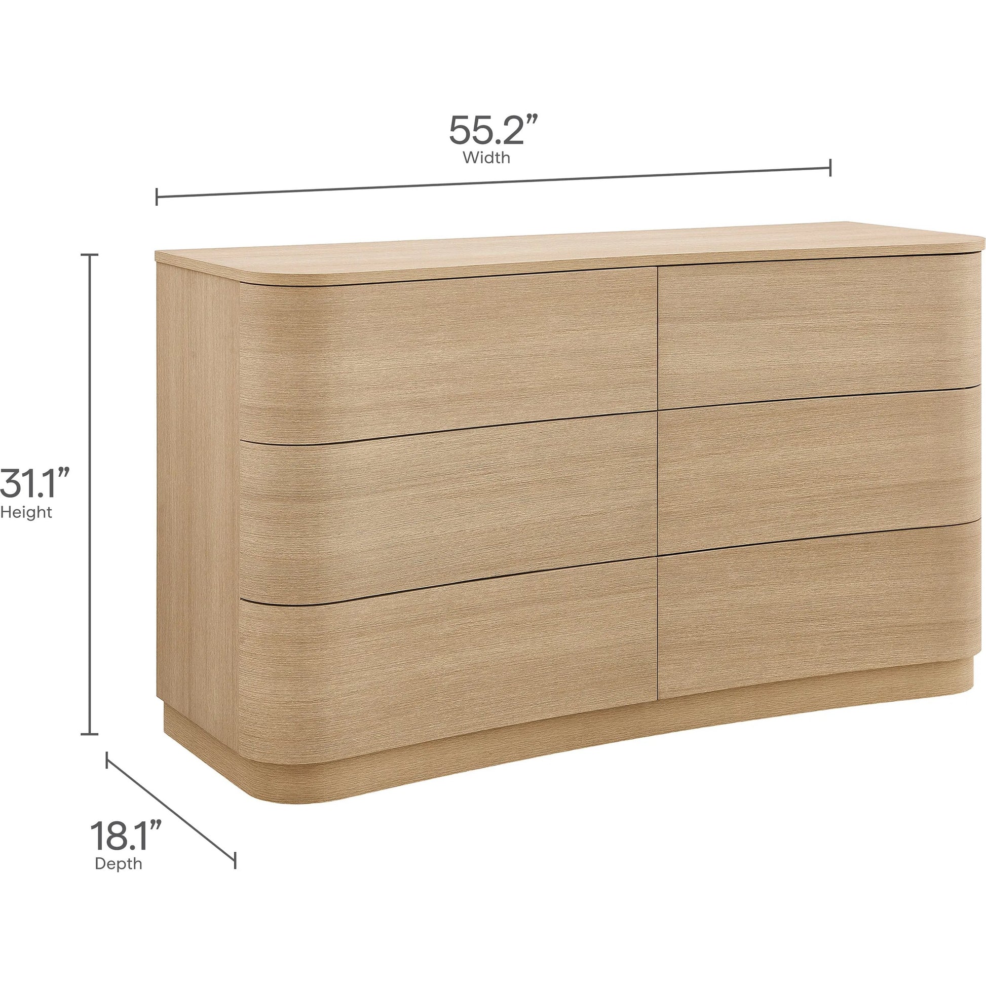 Cheatham 6-Drawer Curved Dresser by Evans & Londeen. Made from unique in a transitional style.