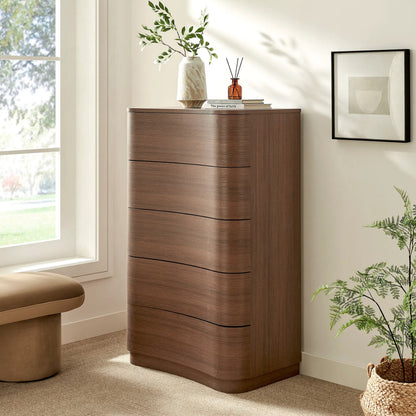 Cheatham 5-Drawer Curved Dresser Chest of Drawers by Evans & Londeen. Made from unique in a transitional style.