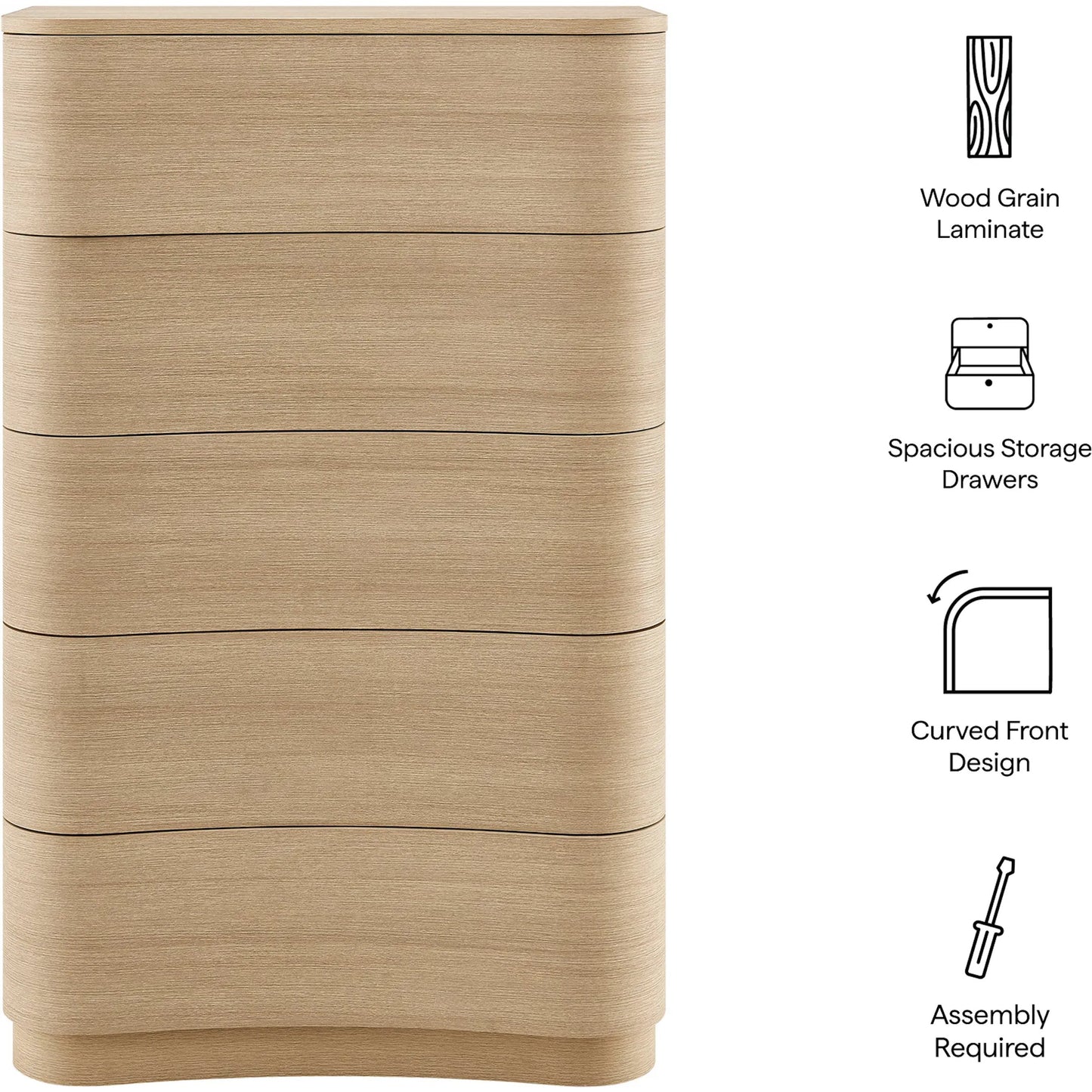 009 SI-2453627 | Additional Silo | Cheatham 5-Drawer Curved Dresser Chest of Drawers by Evans & Londeen. Made from unique in a transitional style.
