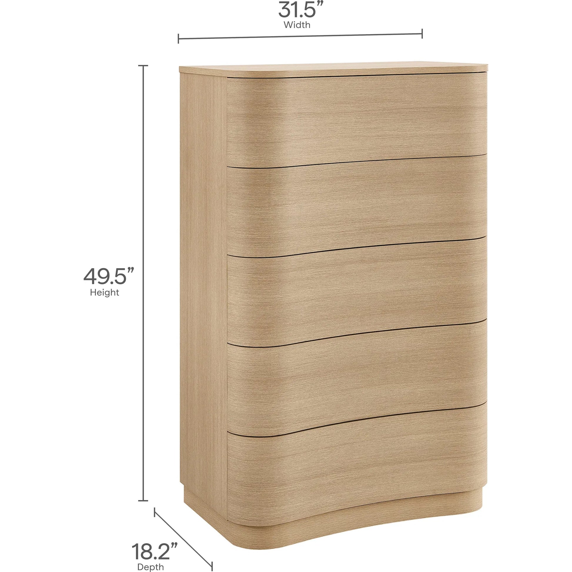 Cheatham 5-Drawer Curved Dresser Chest of Drawers by Evans & Londeen. Made from unique in a transitional style.