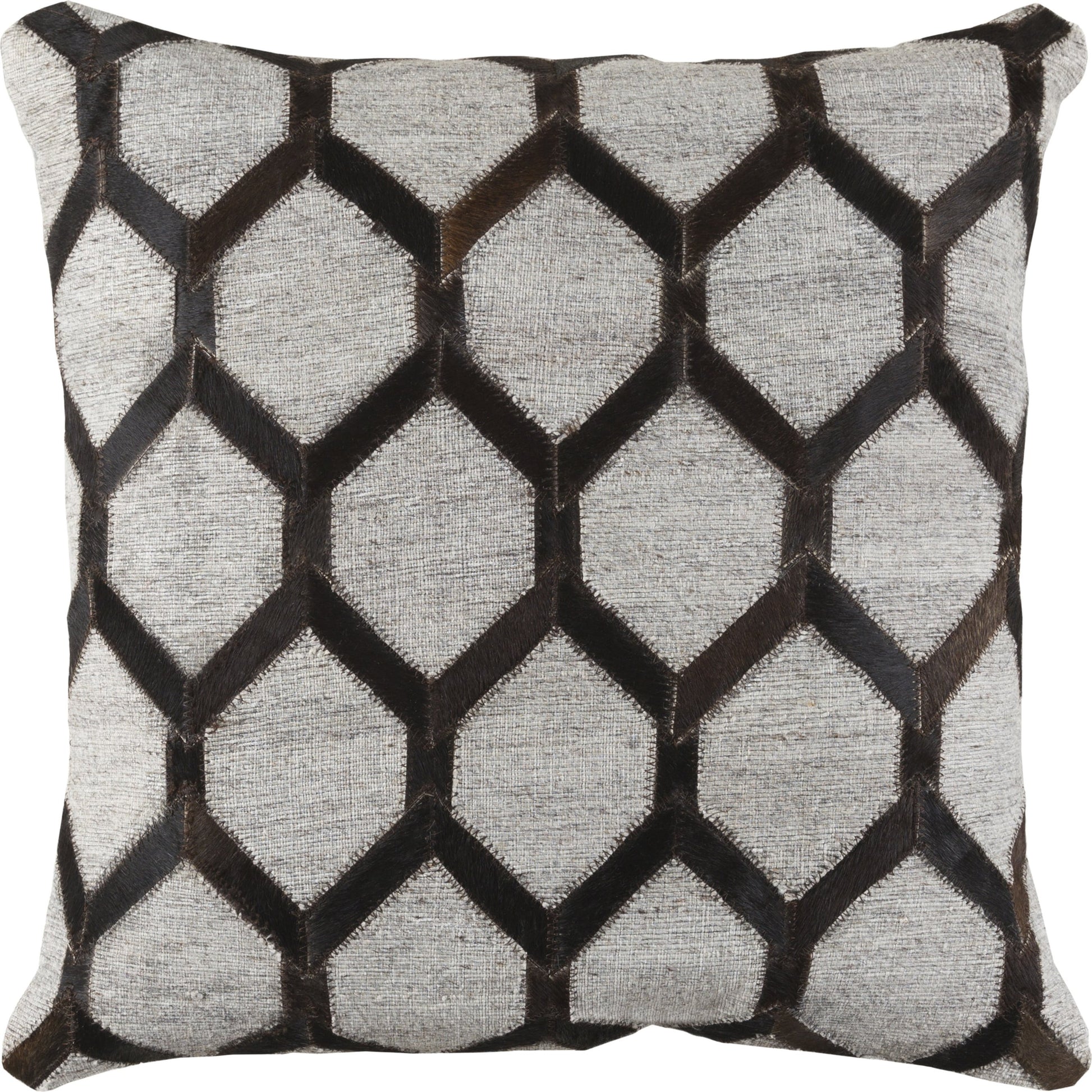 Medora Pillow - 17416 by Surya. Made from front: 60% viscose, 40% hair on hide, back: 100% cotton in a modern style.
