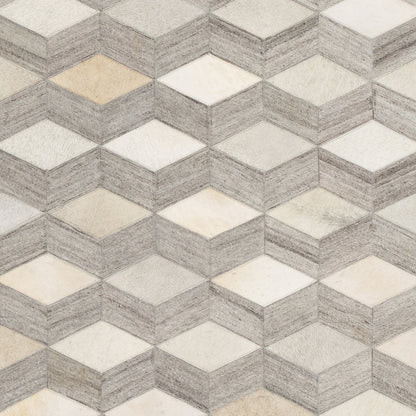 Medora Rug - 22910 by Surya in oatmeal, light gray, medium gray. Made from 65% hair on hide, 35% chenille-viscose in a unique style.