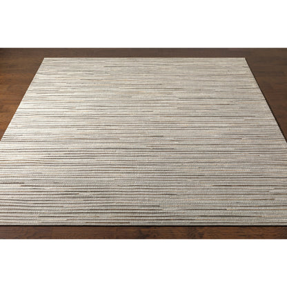 Medora Rug - 26072 by Surya in taupe, dark brown, oatmeal, black, medium gray. Made from 50% wool, 30% hair on hide, 20% viscose in a unique style.