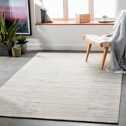 Medora Rug - 26072 by Surya in taupe, dark brown, oatmeal, black, medium gray. Made from 50% wool, 30% hair on hide, 20% viscose in a unique style.