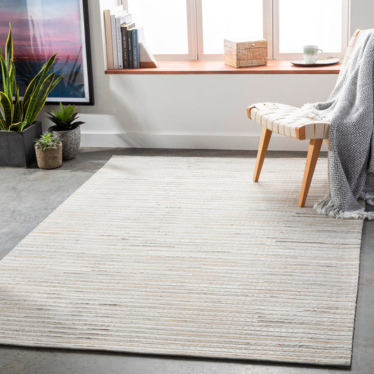 Medora Rug - 26072 by Surya in taupe, dark brown, oatmeal, black, medium gray. Made from 50% wool, 30% hair on hide, 20% viscose in a unique style.
