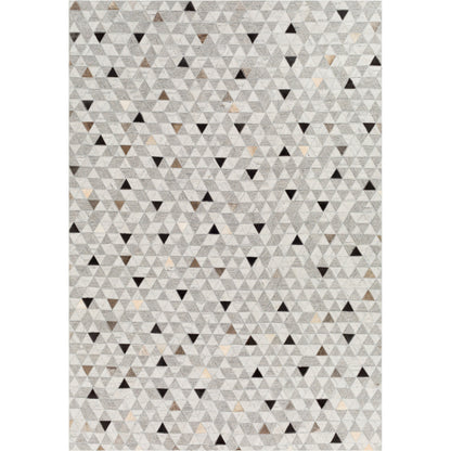 Medora Rug - 30191 by Surya in gray, black, light gray, medium brown, light brown, tan. Made from 65% viscose, 35% leather in a unique style.