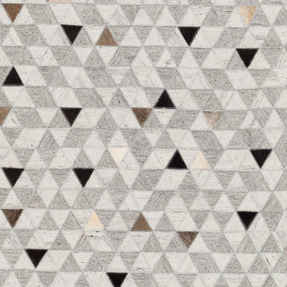 Medora Rug - 30191 by Surya in gray, black, light gray, medium brown, light brown, tan. Made from 65% viscose, 35% leather in a unique style.