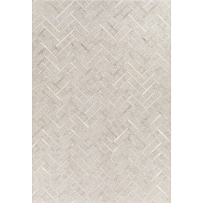 Medora Rug - 30192 by Surya in taupe, medium gray, oatmeal, tan, medium brown, light gray. Made from 65% viscose, 35% leather in a unique style.
