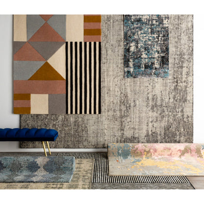 Emma Rug - 27457 by Livabliss in beige, light slate, mustard, dusty pink, black, gray. Made from 100% wool in a unique style.