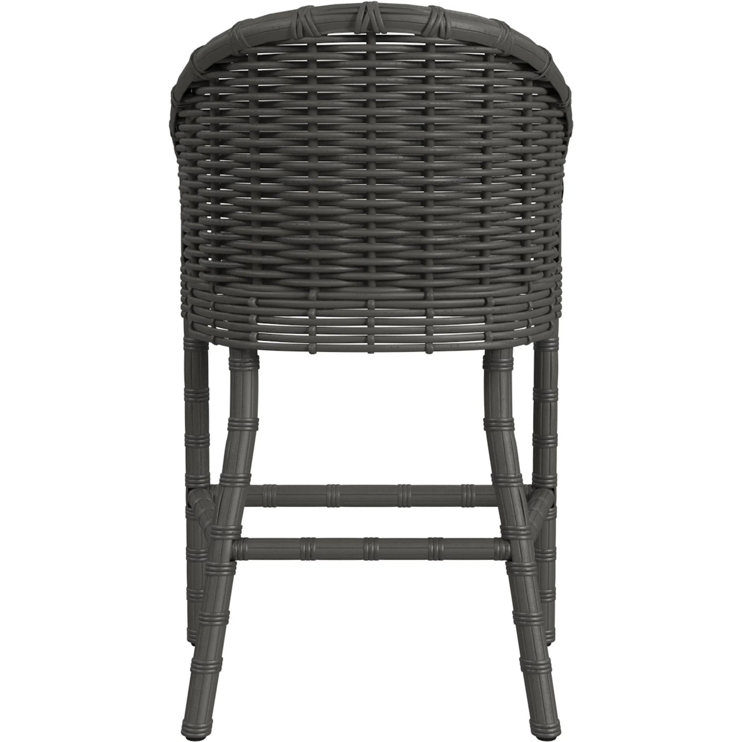 004 SI-2318702 | Additional Silo | Cabo Outdoor Counter Stool by Sunset West in dark wood. Made from resin wicker in a rustic style.