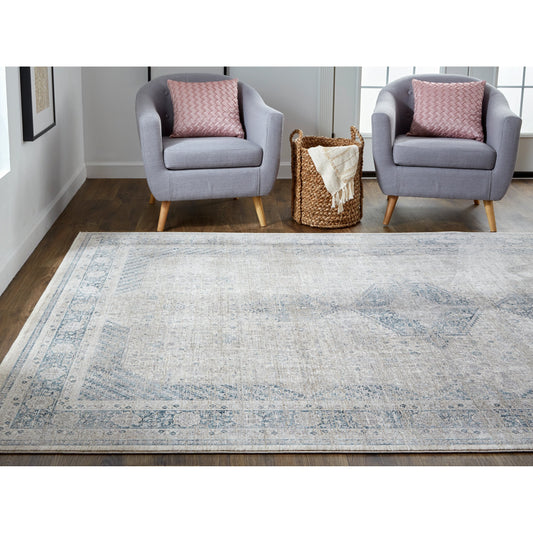 Marquette Transitional Rug - 3775F by Feizy in taupe, gray, blue. Made from polyester, acrylic in a unique style.