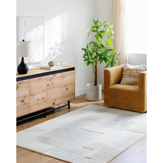 Molde Rug - 531206 by Surya in light silver, silver. Made from wool in a unique style.