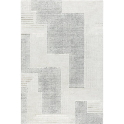 Molde Rug - 531206 by Surya in light silver, silver. Made from wool in a unique style.