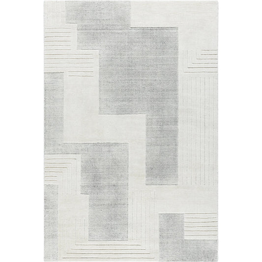 Molde Rug - 531206 by Surya in light silver, silver. Made from wool in a unique style.