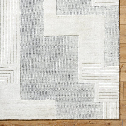 Molde Rug - 531206 by Surya in light silver, silver. Made from wool in a unique style.