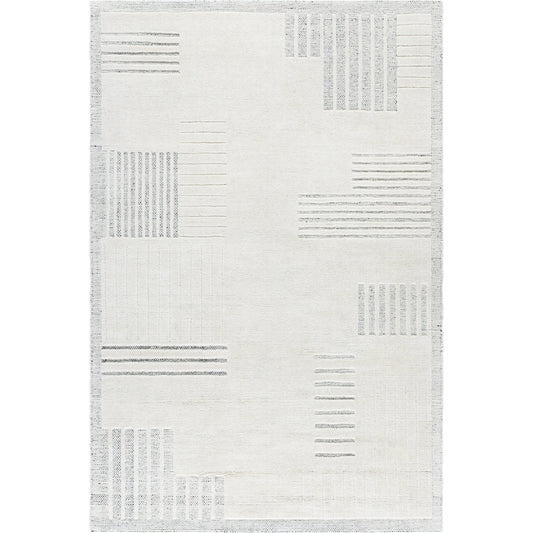 Molde Rug - 531213 by Surya in light silver, off-white, silver. Made from wool in a unique style.