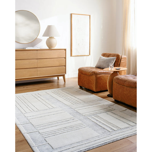 Molde Rug - 531220 by Surya in light silver, silver. Made from wool in a unique style.