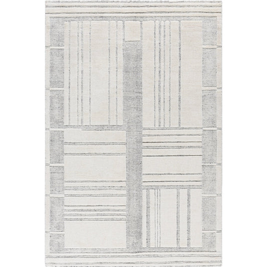 Molde Rug - 531220 by Surya in light silver, silver. Made from wool in a unique style.