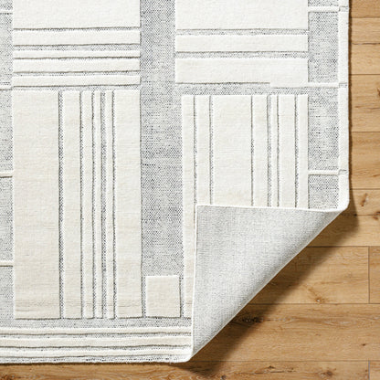 Molde Rug - 531220 by Surya in light silver, silver. Made from wool in a unique style.