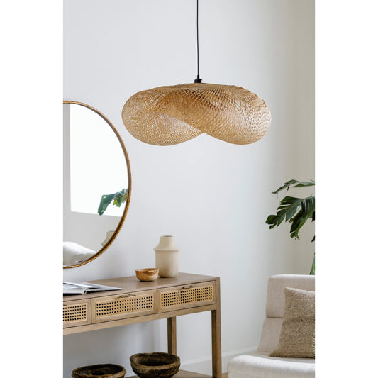 Montez Pendant - 529002 by Surya in fixture: black, shade: camel, cord: black and hand paintednaturalhand painted. Made from wood in a cottage & farmhouse style.