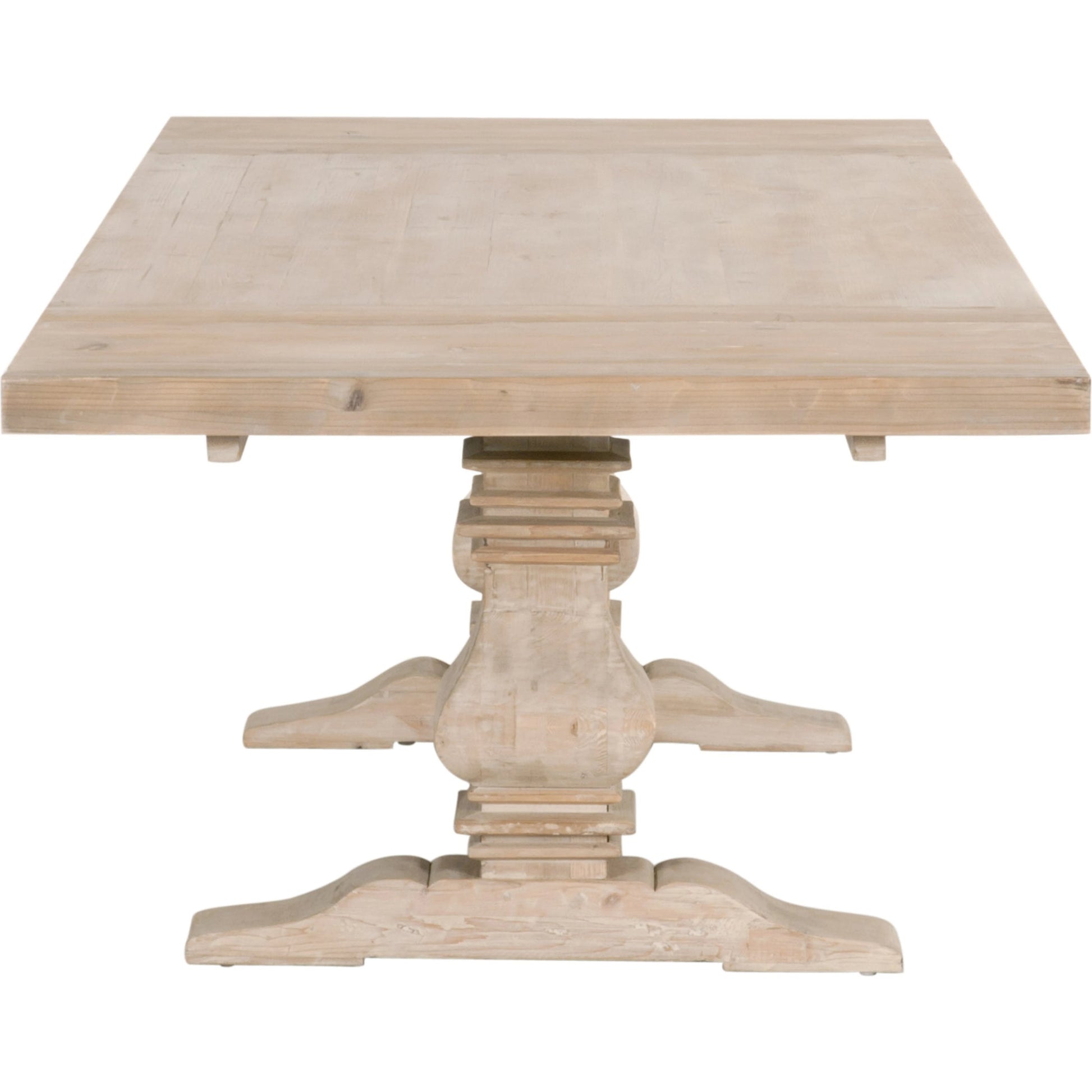 Monastery Dining Table by Essentials For Living in smoke gray pine. Made from reclaimed pine, reclaimed birch in a cottage & farmhouse style.