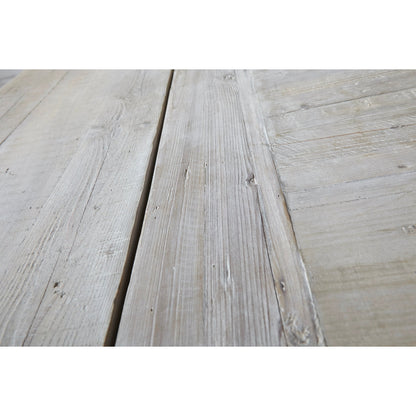 Monastery Dining Table by Essentials For Living in smoke gray pine. Made from reclaimed pine, reclaimed birch in a cottage & farmhouse style.