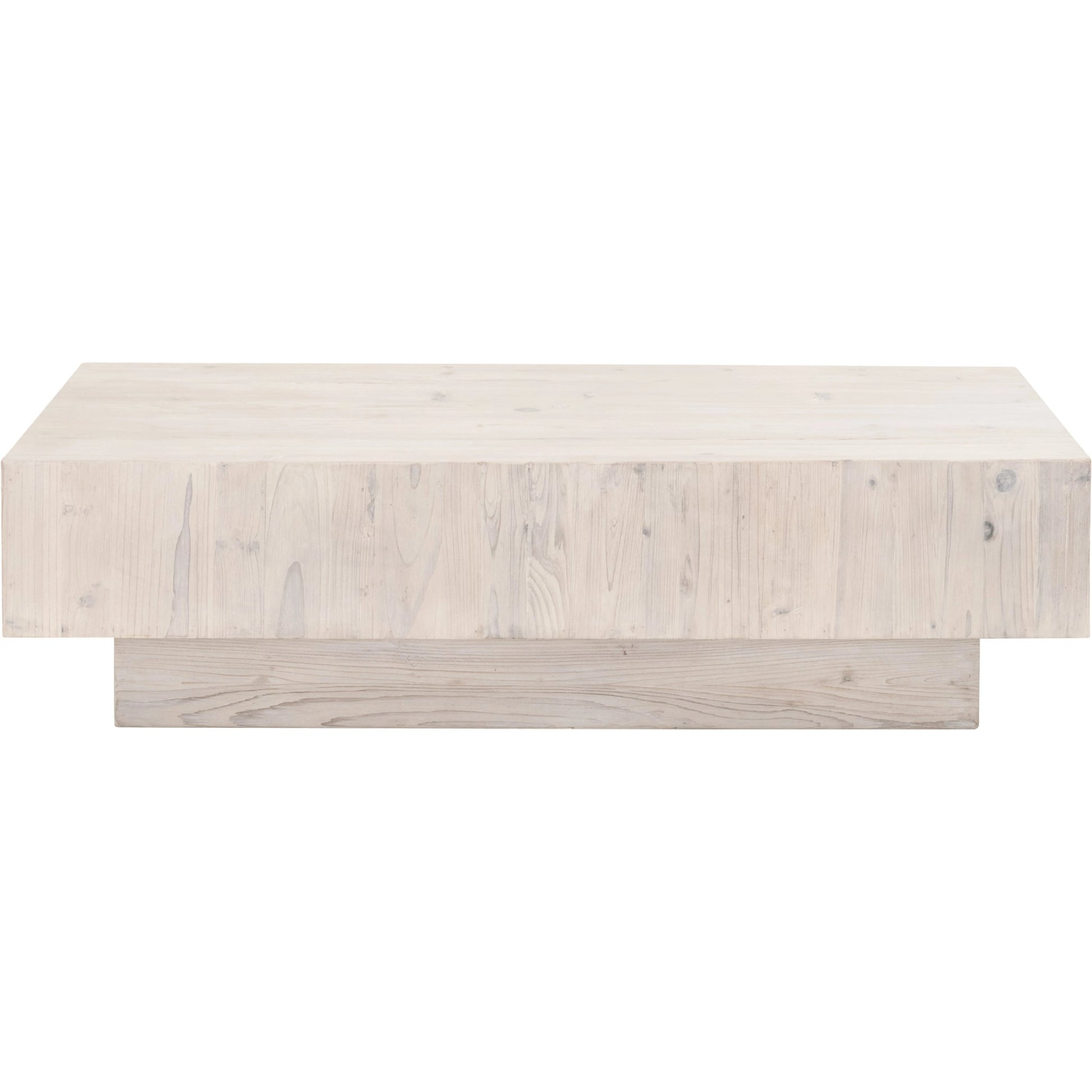 Montauk Coffee Table by Essentials For Living in white wash pine. Made from solid reclaimed pine wood in a modern style.